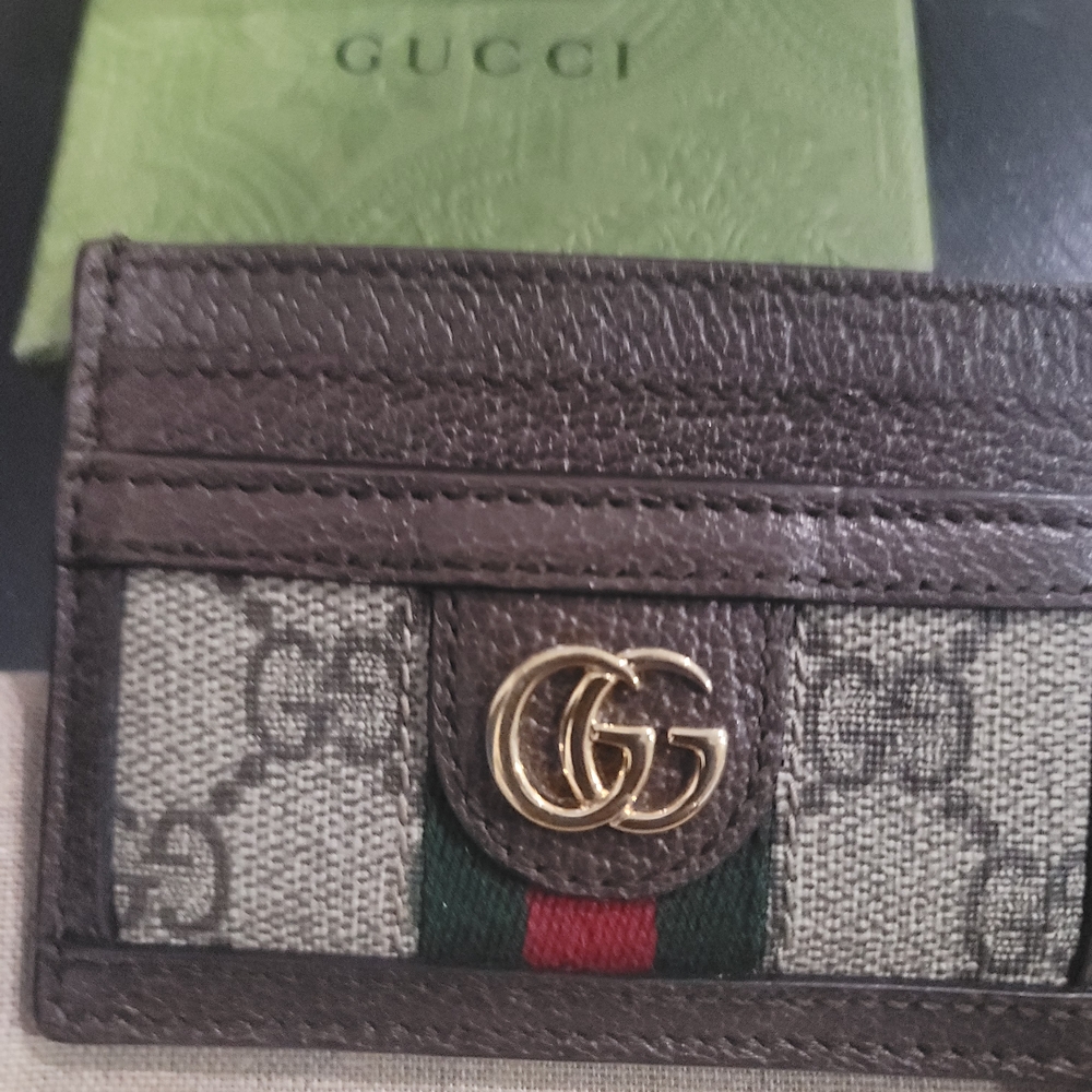Gucci Brown and Green Card Holder